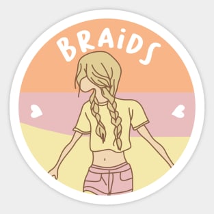 girl with braids Sticker